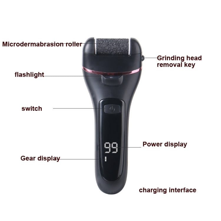 Electric Foot Grinder Digital Display Rechargeable Pedicure Peeling, Color: 10-piece Set Black - Grinding Tools & Accessories by PMC Jewellery | Online Shopping South Africa | PMC Jewellery