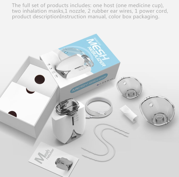 Hands-free Wearable Micro-mesh Nebulizer for Adults and Children ,Style: With EU Plug(Silver White) - free shipping - PMC TechLife - Order now!