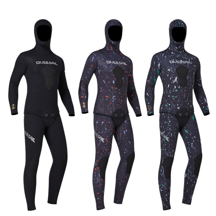 DIVE&SAIL 5mm Split Thick And Keep Warm Long Sleeves Hooded Diving Suit, Size: XL(Green) - Athletic Wear by DIVE&SAIL | Online Shopping South Africa | PMC Jewellery | Buy Now Pay Later Mobicred