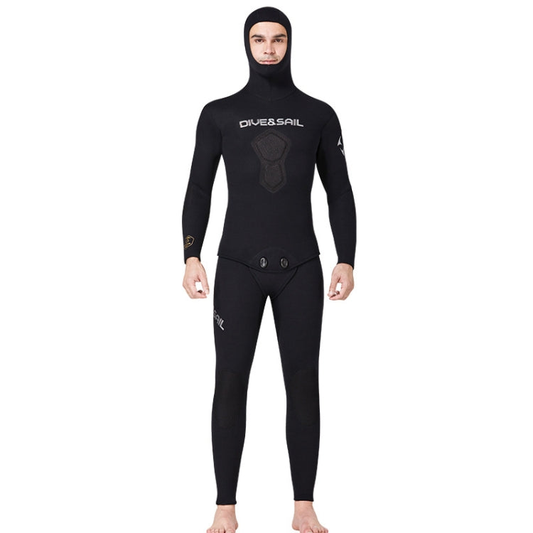 DIVE&SAIL 5mm Split Thick And Keep Warm Long Sleeves Hooded Diving Suit, Size: XXXL(Black) - Athletic Wear by DIVE&SAIL | Online Shopping South Africa | PMC Jewellery | Buy Now Pay Later Mobicred