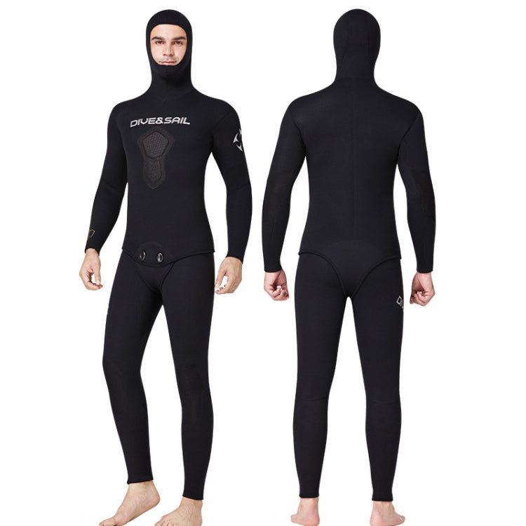 DIVE&SAIL 5mm Split Thick And Keep Warm Long Sleeves Hooded Diving Suit, Size: XXXL(Black) - Athletic Wear by DIVE&SAIL | Online Shopping South Africa | PMC Jewellery | Buy Now Pay Later Mobicred