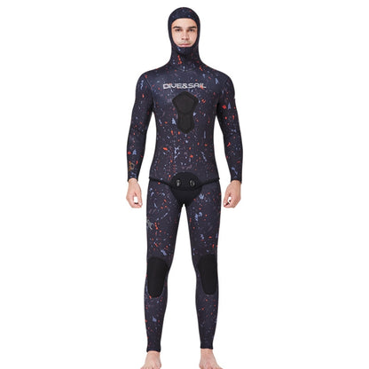 DIVE&SAIL 5mm Split Thick And Keep Warm Long Sleeves Hooded Diving Suit, Size: XXXL(Orange) - Athletic Wear by DIVE&SAIL | Online Shopping South Africa | PMC Jewellery | Buy Now Pay Later Mobicred