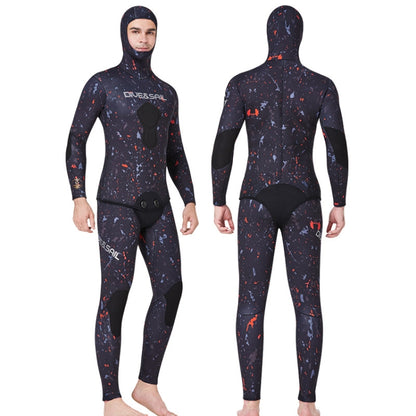 DIVE&SAIL 5mm Split Thick And Keep Warm Long Sleeves Hooded Diving Suit, Size: XXXL(Orange) - Athletic Wear by DIVE&SAIL | Online Shopping South Africa | PMC Jewellery | Buy Now Pay Later Mobicred