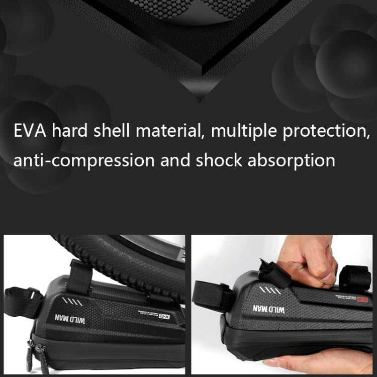 WILD MAN X2 1L Hard Shell EVA Bicycle Front Beam Bag(Black) - Bicycle Bags by WILD MAN | Online Shopping South Africa | PMC TechLife | Buy Now Pay Later Mobicred