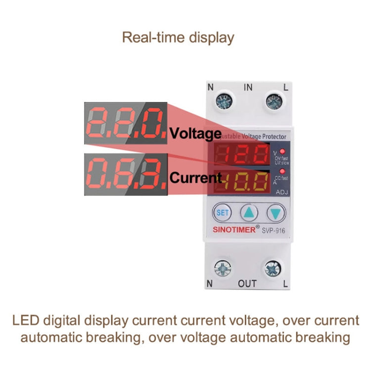 SINOTIMER SVP-916 Adjustable Self-resetting Over-voltage Under-voltage Protector, Current: 80A - free shipping - PMC TechLife - Order now!