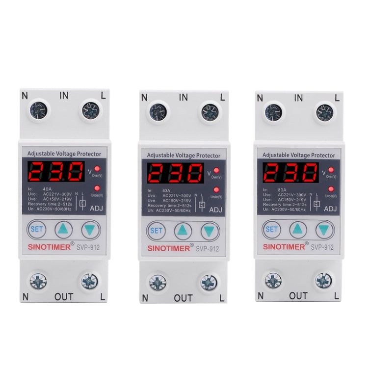 SINOTIMER SVP-912 Adjustable Self-resetting Intelligent Under-voltage Protector, Current: 80A - Other Tester Tool by SINOTIMER | Online Shopping South Africa | PMC TechLife | Buy Now Pay Later Mobicred