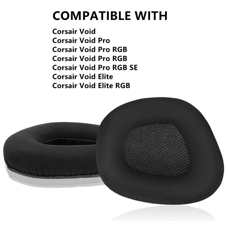 2 PCS Replacement Earpads for Corsair Void Pro Elite,Style: Black Grid - Earmuff & Pad by PMC Jewellery | Online Shopping South Africa | PMC Jewellery