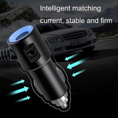 2 PCS Dual USB + Type-C / USB-C 3 Hole Cigarette Lighter Car Charger, Style: Standar Version(Black) - Car Charger by PMC Jewellery | Online Shopping South Africa | PMC Jewellery