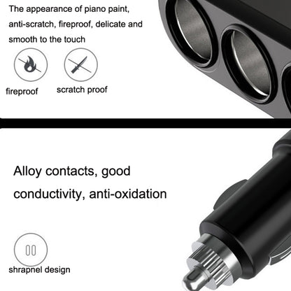 2 PCS Dual USB + Type-C / USB-C 3 Hole Car Charger, Style: QC3.0 + PD Fast Charge Version(Black) - Car Charger by PMC Jewellery | Online Shopping South Africa | PMC Jewellery