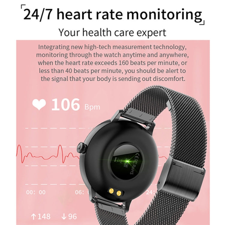 LOANIY CF80 1.08 Inch Heart Rate Monitoring Smart Bluetooth Watch, Color: Black Steel - Smart Watches by LOANIY | Online Shopping South Africa | PMC Jewellery | Buy Now Pay Later Mobicred