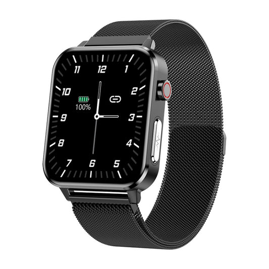 LOANIY E86 1.7 Inch Heart Rate Monitoring Smart Bluetooth Watch, Color: Black Steel - Smart Watches by LOANIY | Online Shopping South Africa | PMC Jewellery | Buy Now Pay Later Mobicred