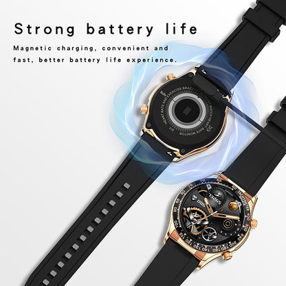 LOANIY E18 Pro Smart Bluetooth Calling Watch with NFC Function, Color: Gold Silicone - Smart Watches by LOANIY | Online Shopping South Africa | PMC Jewellery | Buy Now Pay Later Mobicred