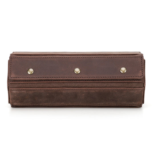 CONTACTS FAMILY Vintage Crazy Horse Leather Detachable Portable Watch Storage Box(Brown) - Watch Storages by CONTACTS FAMILY | Online Shopping South Africa | PMC Jewellery | Buy Now Pay Later Mobicred