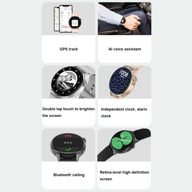 Wearkey DT4+ 1.36 Inch HD Screen Smart Call watch with NFC Function, Color: Black Silicone - free shipping - PMC TechLife - Order now!