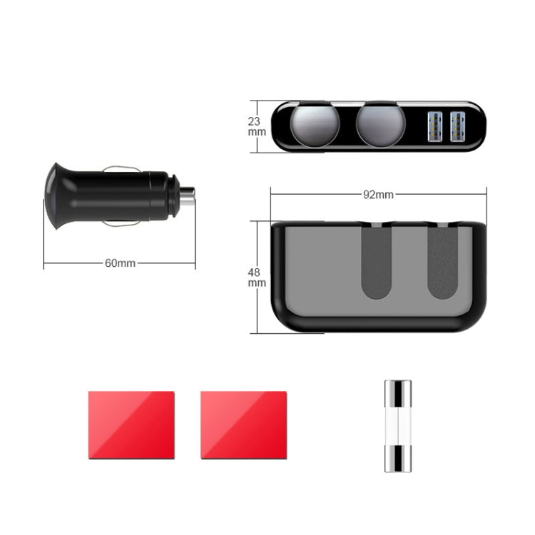 SHUNWEI Car Cigarette Lighter Charger 12/24V USB Converts Socket, Style: 2 Holes 2 USB - Car Charger by SHUNWEI | Online Shopping South Africa | PMC Jewellery