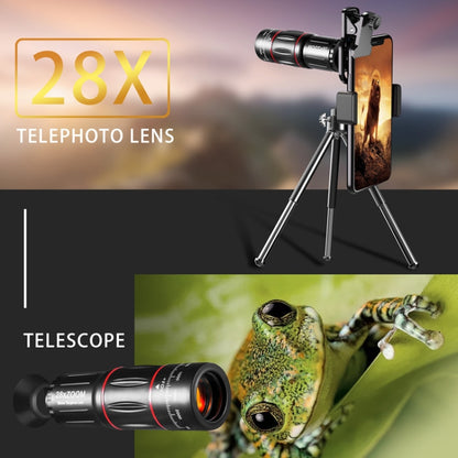 Mobile Phone Universal Lens Telescope 28X + Wide Angle 0.6X + Macro 20X + Fisheye 198 Degree Set - Combination Lens by PMC Jewellery | Online Shopping South Africa | PMC Jewellery