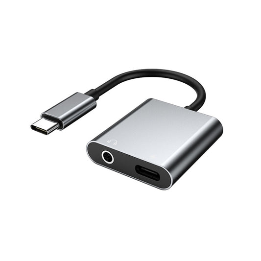 2 In 1 Type-C/USB-C PD 60W Digital Audio Adapter, Spec: Type-C+3.5mm (Silver Gray) - Type-C Adapter by PMC Jewellery | Online Shopping South Africa | PMC Jewellery