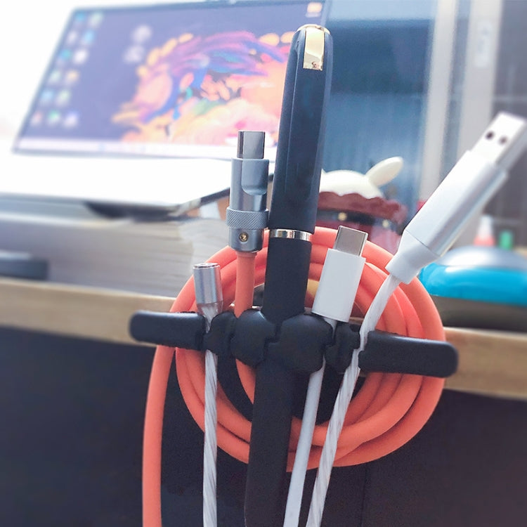 10 PCS Data Cable Storage Winding Wire Organizer(5 Holes Gray) - Cable Organizer by PMC TechLife | Online Shopping South Africa | PMC TechLife