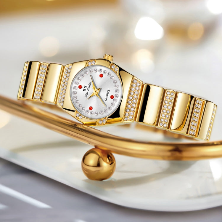 BS Bee Sister  FA1647 Classic Ladies Watch Diamond Wrist Watch(Golden White) - Alloy Watches by BS Bee Sister | Online Shopping South Africa | PMC Jewellery | Buy Now Pay Later Mobicred