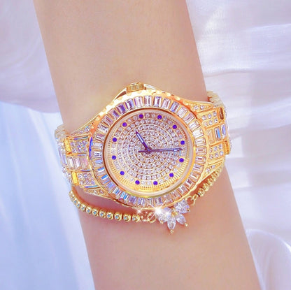 BS Bee Sister FA1686 Diamond Inlaid Ladies Watch Jewelry Chain Watch(Gold) - Alloy Watches by BS Bee Sister | Online Shopping South Africa | PMC Jewellery | Buy Now Pay Later Mobicred