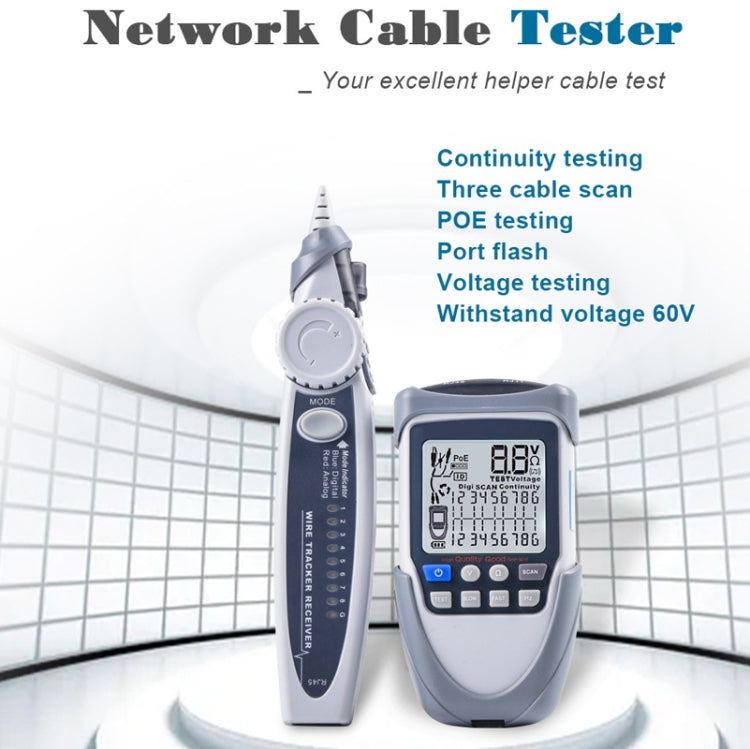 ET612 Network Cable Tester Wire Tracker Battery Voltage POE Test Multi-function Cable Tester - Current & Voltage Tester by PMC TechLife | Online Shopping South Africa | PMC TechLife