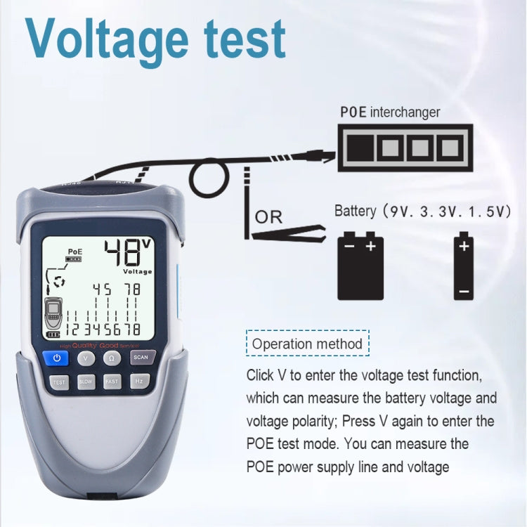 ET612 Network Cable Tester Wire Tracker Battery Voltage POE Test Multi-function Cable Tester - Current & Voltage Tester by PMC TechLife | Online Shopping South Africa | PMC TechLife