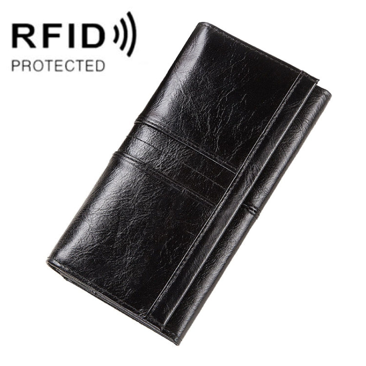 BP806 RFID Anti-Theft Brush Lady Wallet Multi-Card Clutch Bag(Black) - Antimagnetic RFID Package by PMC TechLife | Online Shopping South Africa | PMC TechLife | Buy Now Pay Later Mobicred