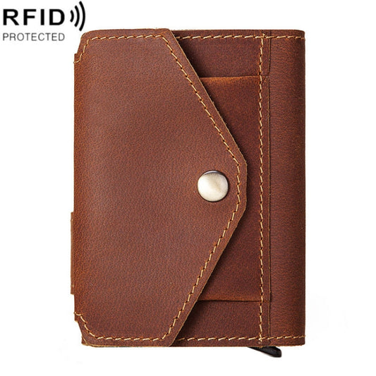 HUMERPAUL BP906 Credit Card Cover RFID Anti-Theft Brush Card Bag(Brown) - Antimagnetic RFID Package by HUMERPAUL | Online Shopping South Africa | PMC Jewellery | Buy Now Pay Later Mobicred