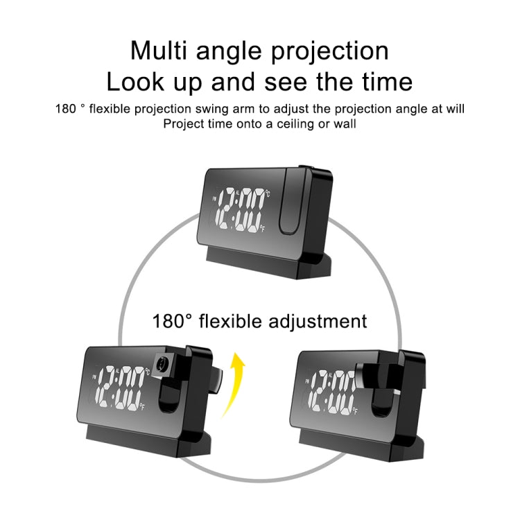 S282 Multifunctional Silent Electronic Digital Projection Clock(Black Shell Green Light) - Novelty Clock by PMC Jewellery | Online Shopping South Africa | PMC Jewellery