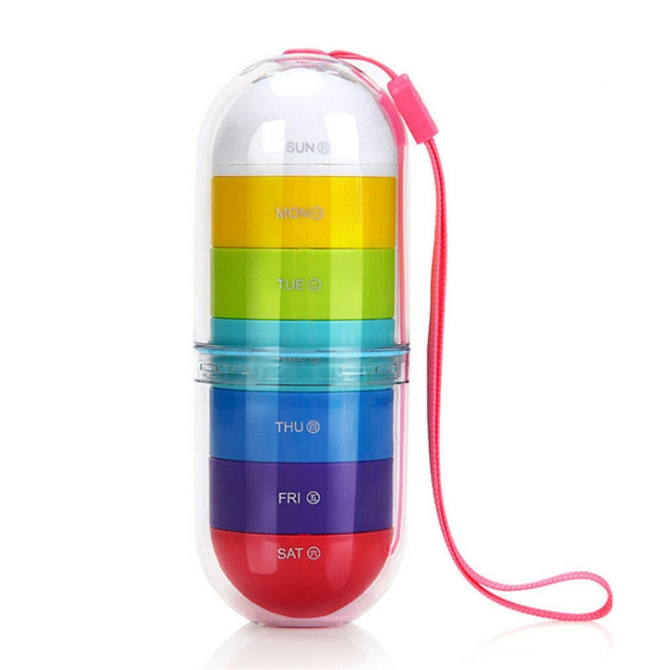 Portable Cylindrical Rotary 7 Compartments Independent Plastic Travel Pill Box(As Show) - free shipping - PMC TechLife - Order now!