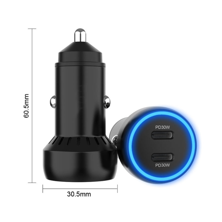 IBD352 Aluminum Alloy Dual Interface Car Charger, Spec: QC3.0 18W+PD 3.0 20W - Car Charger by PMC TechLife | Online Shopping South Africa | PMC TechLife