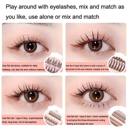 BQI B7229 Lightweight Natural Curling Three-dimensional Slim False Eyelashes, Style: Type A+Fishtail (120PCS) - Eyes by BQI | Online Shopping South Africa | PMC Jewellery | Buy Now Pay Later Mobicred