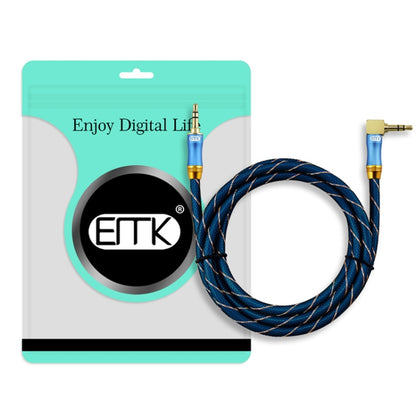 EMK 90-Degree Car 3.5mm Audio Cable Extension Cable, Cable Length: 1M(Blue) - Aux Cable by EMK | Online Shopping South Africa | PMC Jewellery