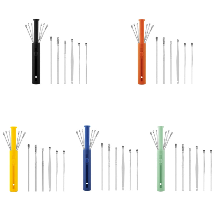 2 Packs Push-Pull Cylinder Storage Ear Scoop Set, Specification: 6 PCS/Set Yellow - Ear Care Tools by PMC TechLife | Online Shopping South Africa | PMC TechLife | Buy Now Pay Later Mobicred