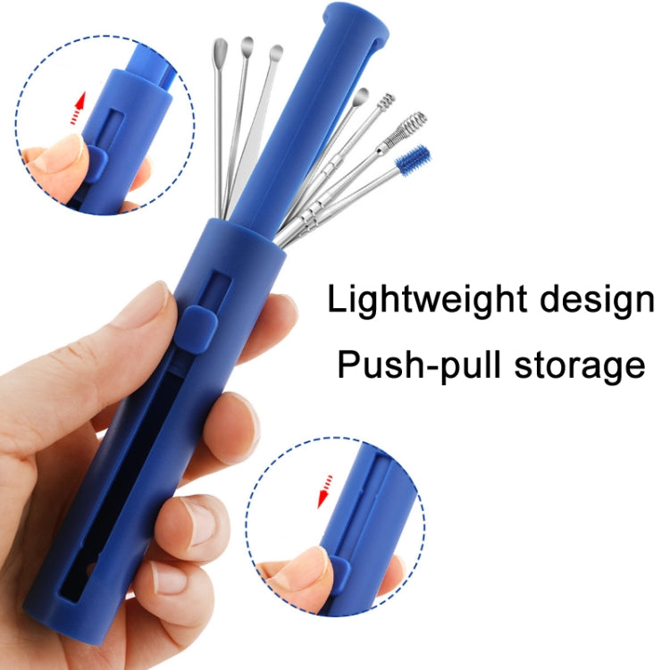 2 Packs Push-Pull Cylinder Storage Ear Scoop Set, Specification: 6 PCS/Set Green - Ear Care Tools by PMC TechLife | Online Shopping South Africa | PMC TechLife | Buy Now Pay Later Mobicred