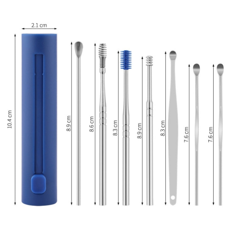 2 Packs Push-Pull Cylinder Storage Ear Scoop Set, Specification: 7 PCS/Set Black - Ear Care Tools by PMC TechLife | Online Shopping South Africa | PMC TechLife | Buy Now Pay Later Mobicred