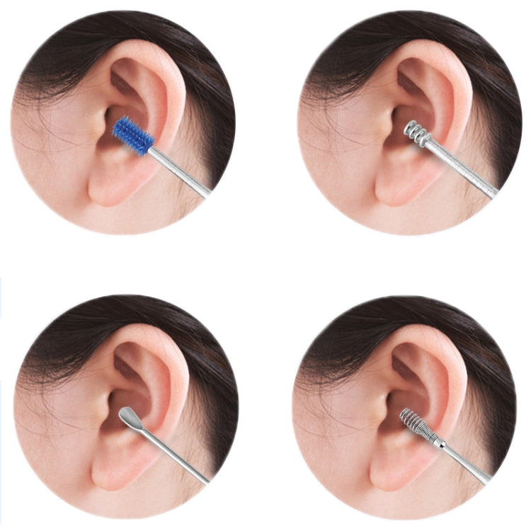 2 Packs Push-Pull Cylinder Storage Ear Scoop Set, Specification: 7 PCS/Set Blue - Ear Care Tools by PMC Jewellery | Online Shopping South Africa | PMC Jewellery