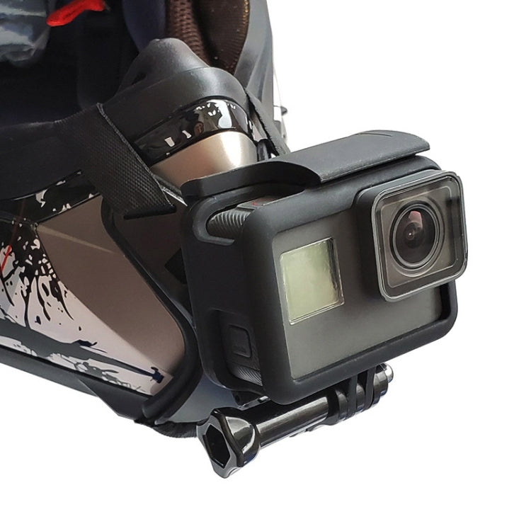 TUYU Motorcycle Helmet Chin Action Camera Mobile Phone Mounting Bracket Blue Bracket - Helmet Mount by TUYU | Online Shopping South Africa | PMC TechLife | Buy Now Pay Later Mobicred
