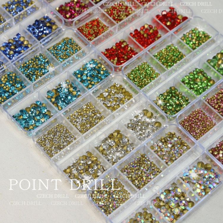 2 Sets Nail Art 6 Grid Pointed Bottom Diamond Nail Jewelry, Specification: 08 Lake Blue - Nail Stickers by PMC TechLife | Online Shopping South Africa | PMC TechLife | Buy Now Pay Later Mobicred