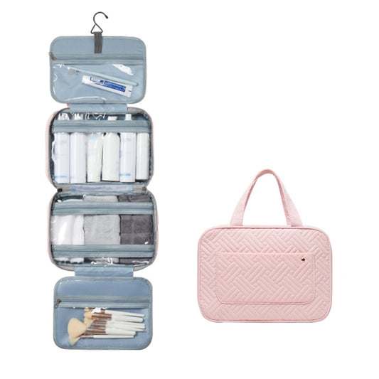 Foldable Travel Waterproof Washing Bag Cosmetic Bag with Hook(Pink) - Storage Boxes by PMC Jewellery | Online Shopping South Africa | PMC Jewellery