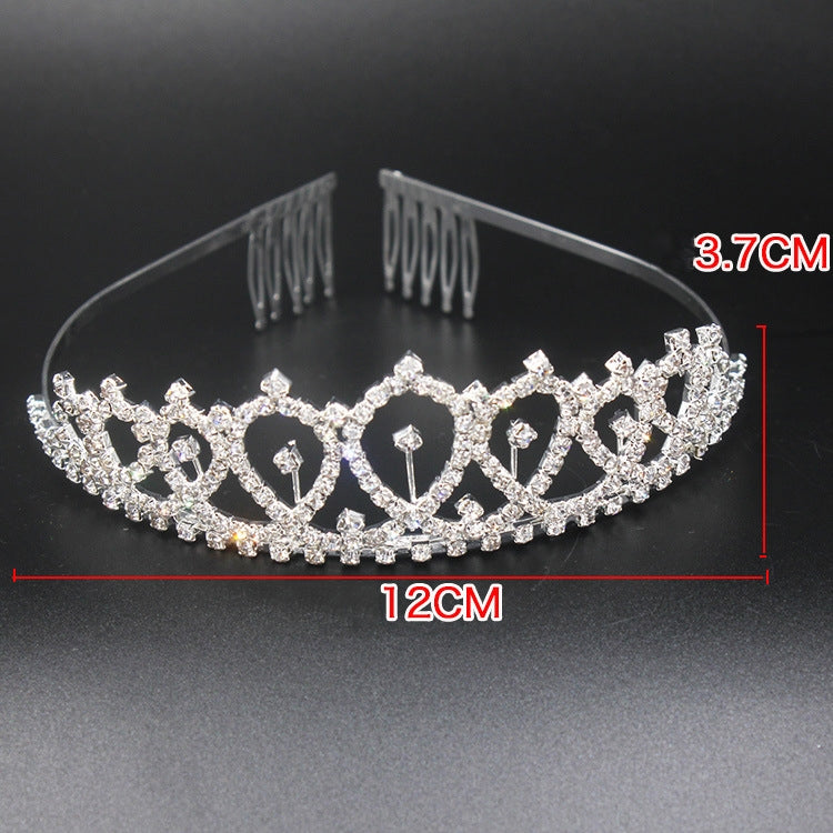 WM-02 Crystal Diamond Birthday Party Wedding Updo Crown, Color: Gold 21 - Head Bands by PMC Jewellery | Online Shopping South Africa | PMC Jewellery