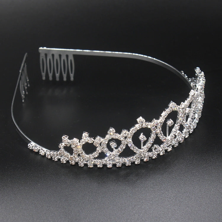 WM-02 Crystal Diamond Birthday Party Wedding Updo Crown, Color: Gold 21 - Head Bands by PMC Jewellery | Online Shopping South Africa | PMC Jewellery