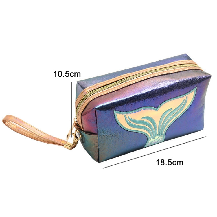 PU Laser Fishtail Portable Large Capacity Makeup Toiletries Bag(Lake Blue) - Storage Boxes by PMC Jewellery | Online Shopping South Africa | PMC Jewellery