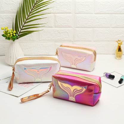 PU Laser Fishtail Portable Large Capacity Makeup Toiletries Bag(Light Pink) - Storage Boxes by PMC Jewellery | Online Shopping South Africa | PMC Jewellery