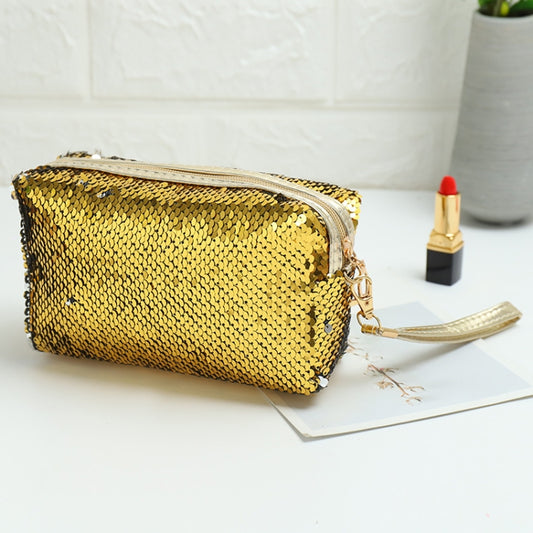 Travel Portable Sequined Anise Cosmetics Tote Storage Bag(Gold) - Storage Boxes by PMC Jewellery | Online Shopping South Africa | PMC Jewellery