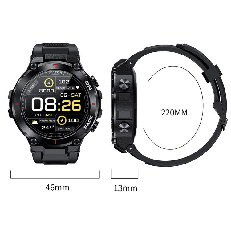 K37 1.32 Inch Heart Rate Monitoring Smart Watch With GPS Positioning Function(Black) - Smart Watches by PMC Jewellery | Online Shopping South Africa | PMC Jewellery | Buy Now Pay Later Mobicred