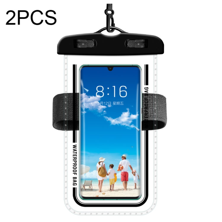 2 PCS Armband Style Transparent Waterproof Cell Phone Case Swimming Cell Phone Bag(Black) - Waterproof Bag by PMC Jewellery | Online Shopping South Africa | PMC Jewellery