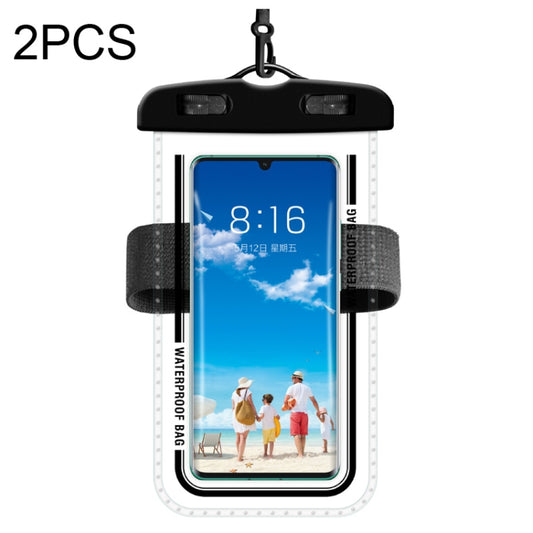 2 PCS Armband Style Transparent Waterproof Cell Phone Case Swimming Cell Phone Bag(Black) - Waterproof Bag by PMC Jewellery | Online Shopping South Africa | PMC Jewellery