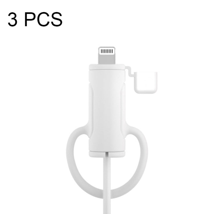 3 PCS Soft Washable Data Cable Silicone Case For Apple, Spec: 8 Pin (White) - Cable Organizer by PMC Jewellery | Online Shopping South Africa | PMC Jewellery