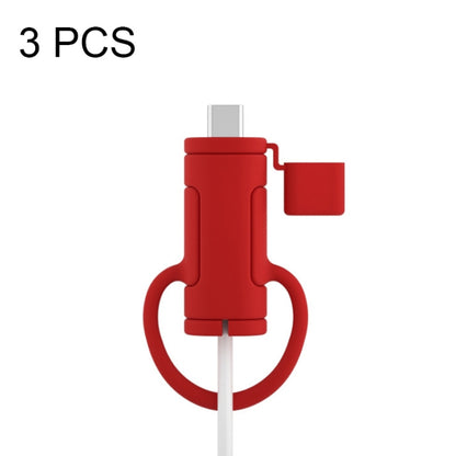 3 PCS Soft Washable Data Cable Silicone Case For Apple, Spec: Type-C (Red) - Cable Organizer by PMC Jewellery | Online Shopping South Africa | PMC Jewellery